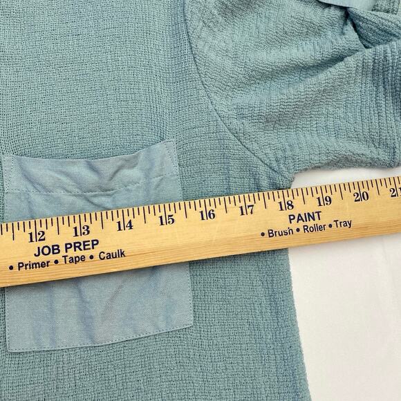 Soft Surroundings Gauzy Textured Cotton Light Blue Top XS Short Sleeve Tunic - Picture 5 of 11